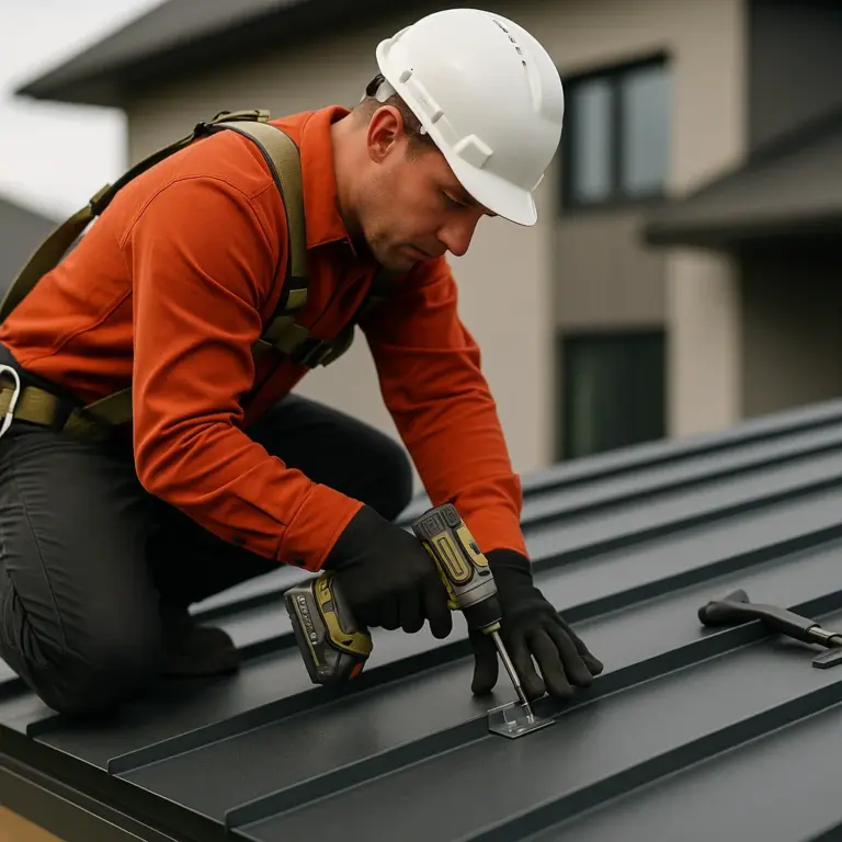 Metal roofing installation