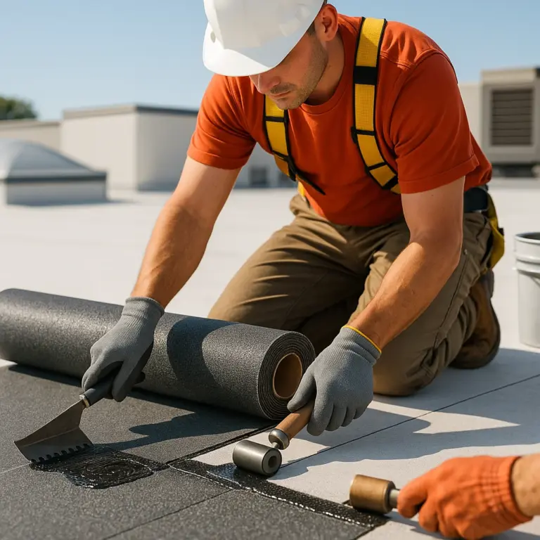 Roll roofing installation
