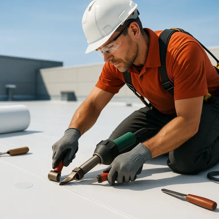 TPO flat roof installation